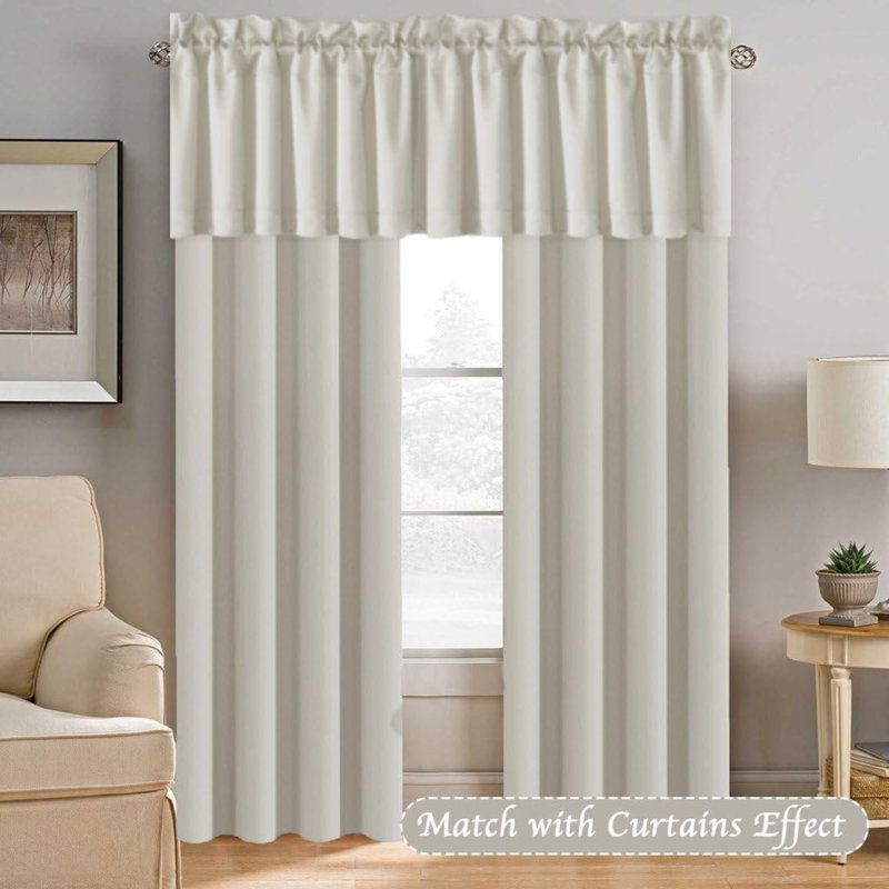 2 Panels Blackout Curtain Valances For Kitchen Windows/Bathroom/Living Room/Bedroom Privacy Decorative Rod Pocket Short Window Valance Curtains, 52" W X 18" L