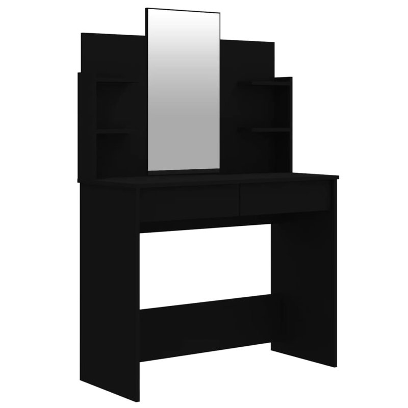 Sartell Dressing Table with Mirror, Black