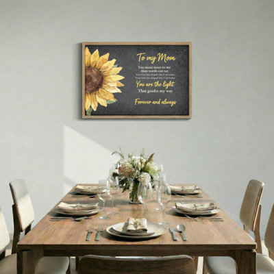 Sunflower Chalkboard Canvas Framed Wall Art Oil Painting Print Set Of 1，24 x 18 inch