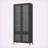 Large Metal Storage Cabinet Display Cabinet, Waffle-Grids Tempered Glass-785897833