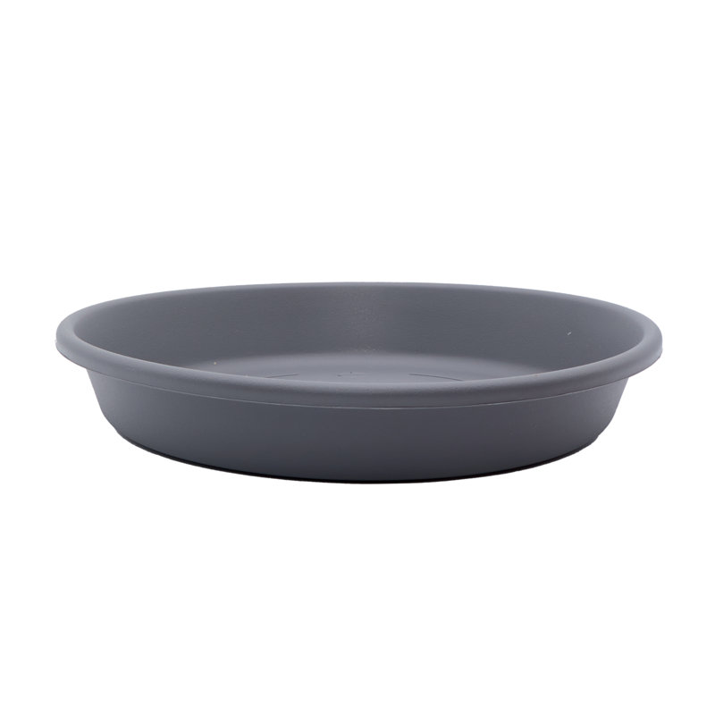  Classic 16 Inch Round Plant Pot Saucer Drip Tray, Warm Grey