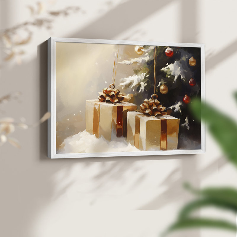 Art de Noël - CMXCV III - Reproduction encadrée - Restickable, H 11 po x l 14 po, Blanc