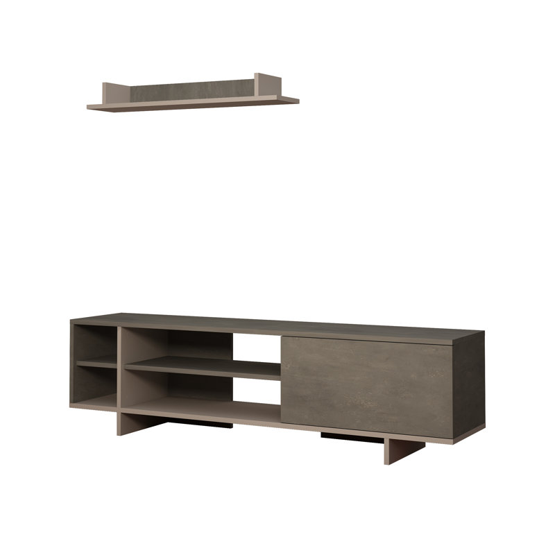 Ajay TV Stand for TVs up to 78", Retro Grey/Light Mocha