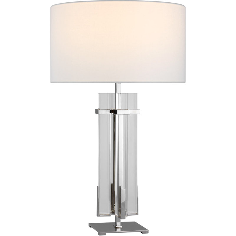 Ian K. Fowler Malik Large Table Lamp, Polished Nickel/Crystal