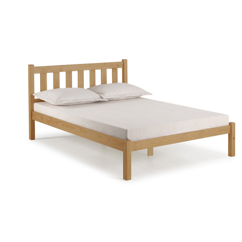 Damian Solid Brazilian Pine Wood Platform Bed In Cottage Style Beach Design, Cinnamon, Full