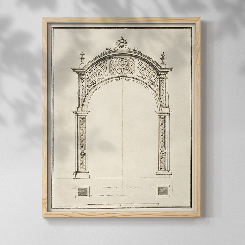 Arch Framed Print - Solid Wood, Natural, 11" H x 9" W