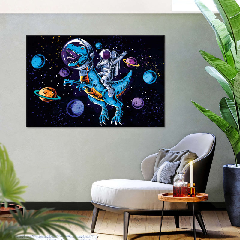 Space T Rex sur toile, H 8 po x l 12 po x P 1 po