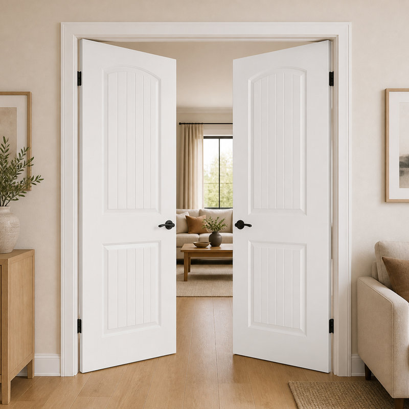 Porte de dalle de 24 po x 80 po avec 2 panneaux de voûte en panneau de voûte lisse et blanc, 24"x80"