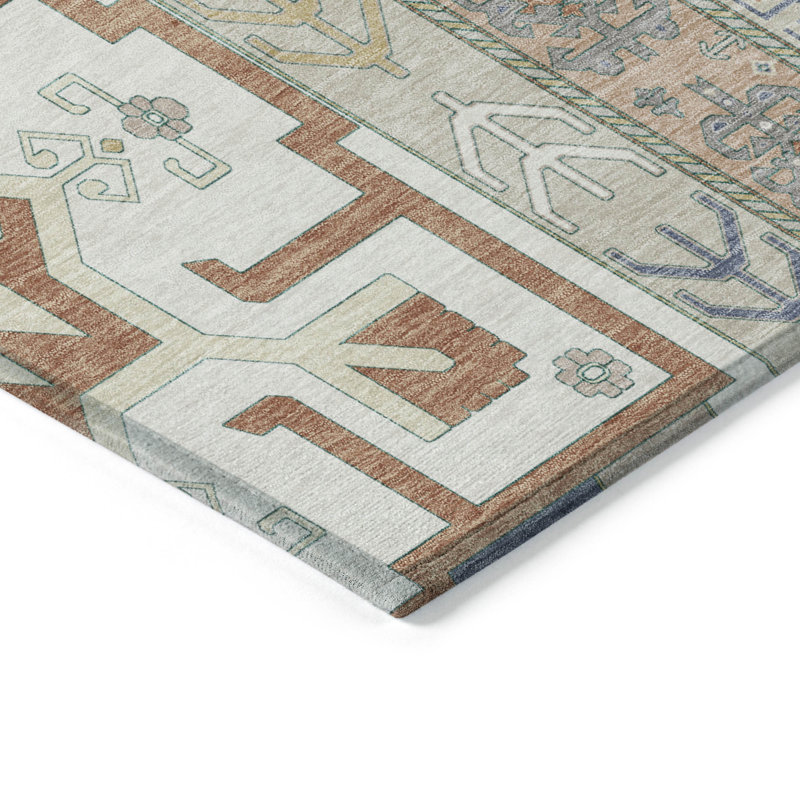 Machine Washable Indoor/Outdoor Chantille ACN1015 Ivory Rug, Rectangle 3' x 5'