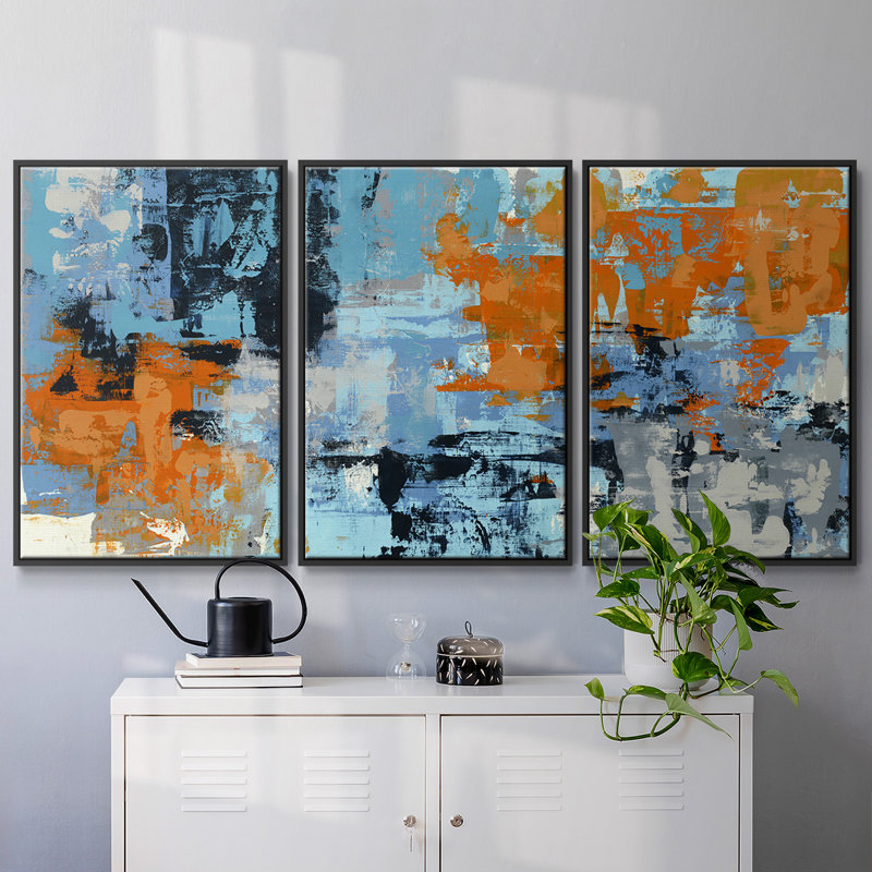 Playground - Multi Piece Framed Canvas, 36" H x 75" W, Black Framed