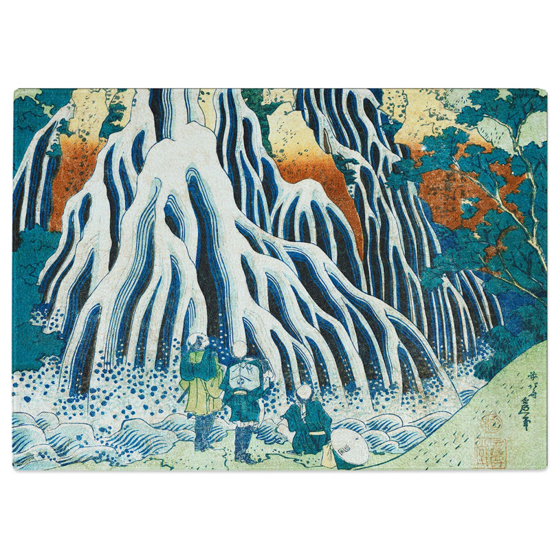 Tempered Glass Shimotsuke Kurokami-Yama Kurifuri No Taki by Katsushika Hokusai Chopping Board, 39 cm W x 28.5 cm L