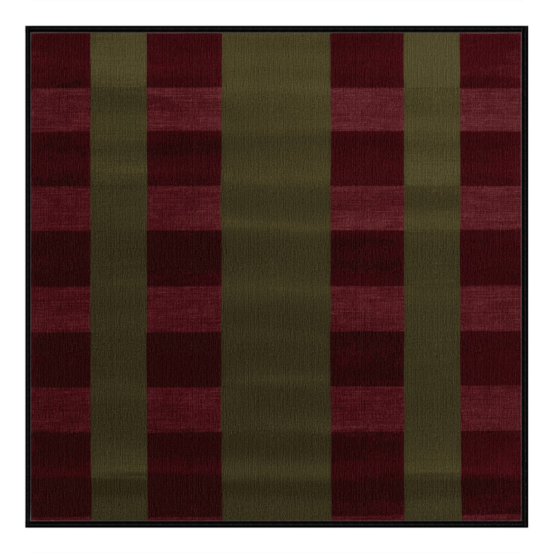 Machine Washable Checkered Brown Area Rug, Square 7'