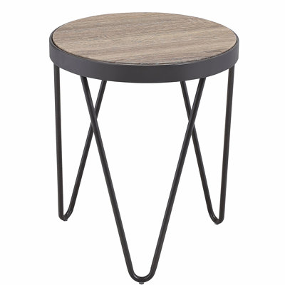 Weathered Grey Oak and Black End Table