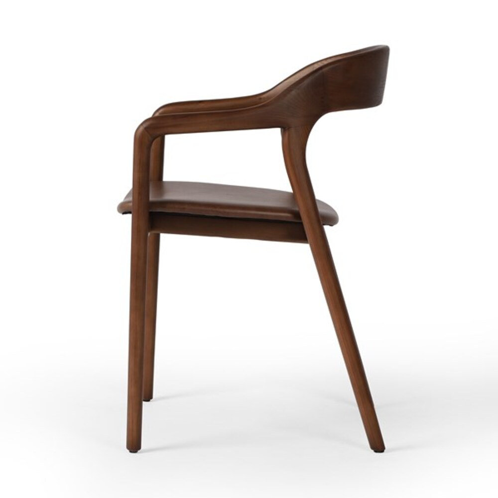 Kayla Leather Dining Armchair, Sonoma Coco, Umber Ash