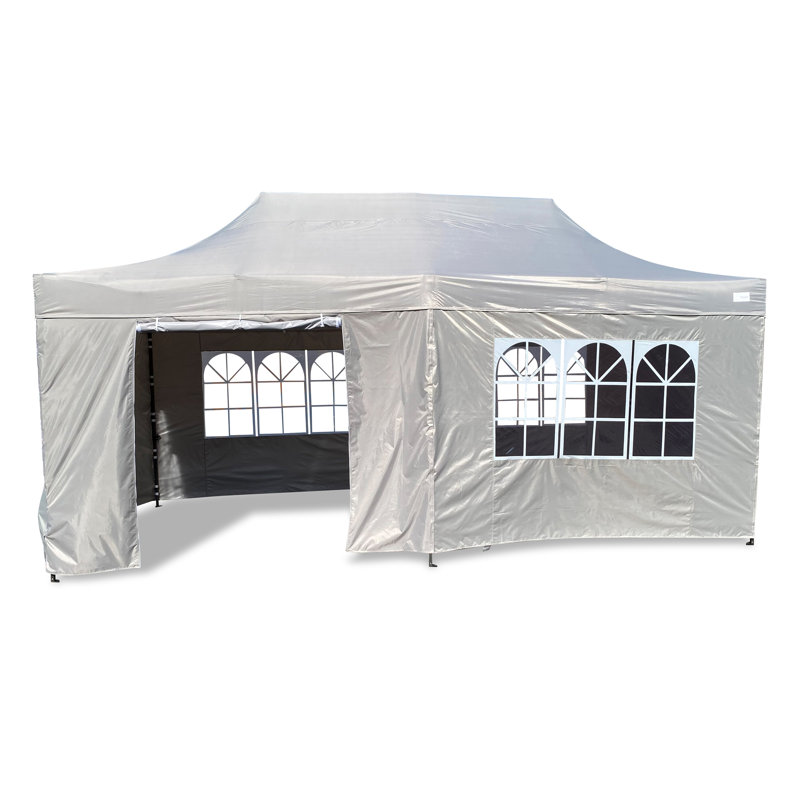 6m x 7.62m Steel Pop-Up Gazebo, Gray