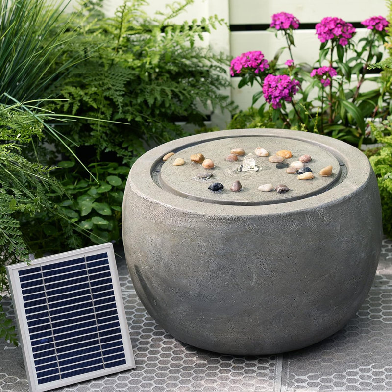 Handcrafted Outdoor Floor Fountain with Lights
