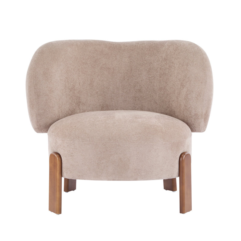 Cozy Wingback Armchair, Light Brown