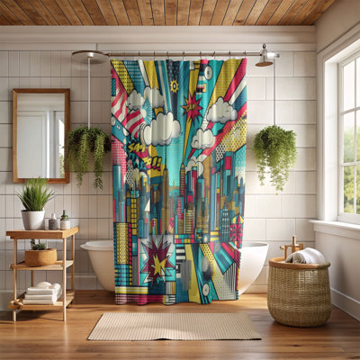 Rideau de douche standard 1 pièce Dewilla Pow