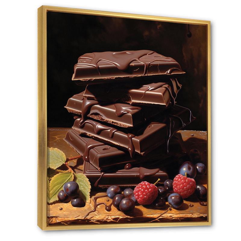 Koura Food Chocolate Dreams II, H 20 po x l 12 po x P 1 po, Cadre flottant doré