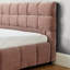 Lit moderne très grand avec tissu en chenille et tiroir rose - Revêtement confortable à plateforme-1582589381