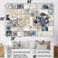 «White and Blue Floral Abstract Tiles III - Boho Tiles», ensemble de reproduction d'art mural-107201280-107201282