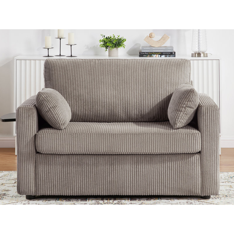Chaise d'appoint rembourrée, Velours côtelé brun