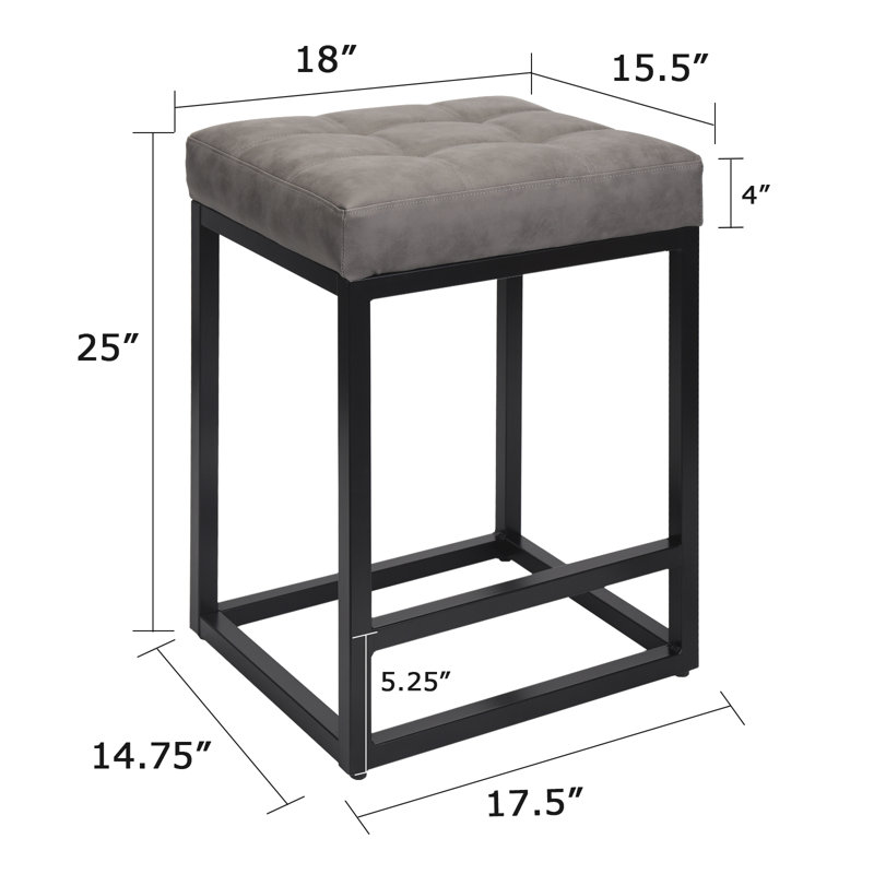 Leyo 25‘’ Kitchen Dining Counter Stool, Light Gray