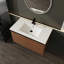 Modern Wall Mounted Bathroom Vanity With Resin Sink,  2 Doors Bathroom Cabinet
