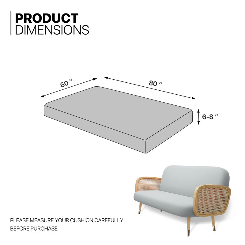 Housse pour canapé-lit réversible en tissu de polyester réversible avec fermeture à glissière 3 côtés, Grand, Gris