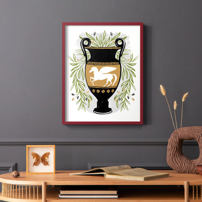 Greek Vases III Framed Print - Solid Wood