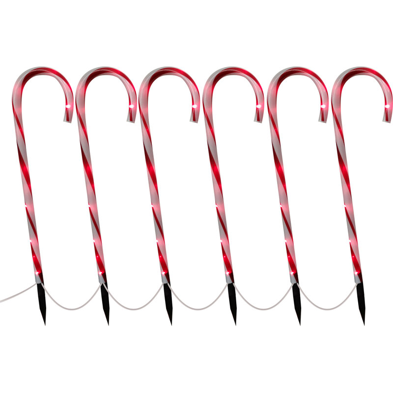 The Holiday Aisle® Candy Cane Pathway Lights (Set of 6) - Multi-Colour