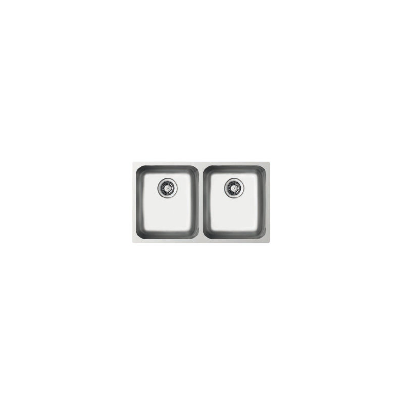 Metro Lane 740mm W Double Bowl Stainless Steel Kitchen Sink