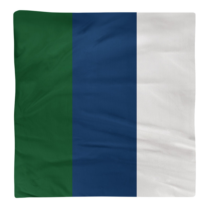 Utah Striped Square Napkin, 10" W x 10" L, Green/Navy/White, Cotton Twill