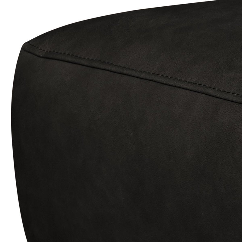 Edeltraut 80cm Wide Square Solid Colour Footstool Ottoman, Black