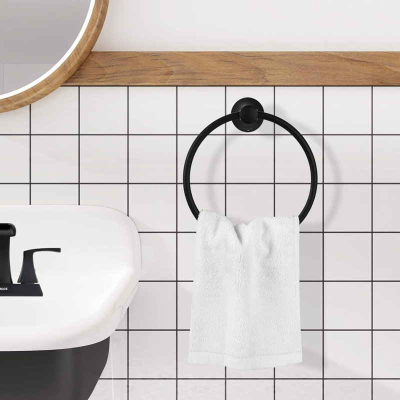 Porte-serviettes noir en laiton mat Parlos