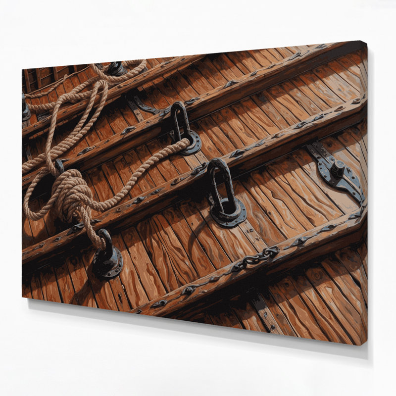 Art nautique noir sur toile, H 11 po x l 14 po