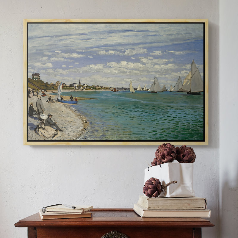 Regatta at Sainte-Adresse, 1867 - Claude Monet, toile tendue avec châssis, 16 x 24, Naturel