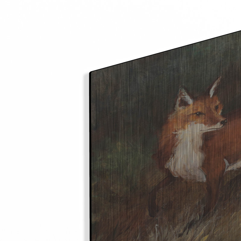 Art mural en métal Millwood Pines «Forest Fox» par Julia Purinton, 24 po x 16 po