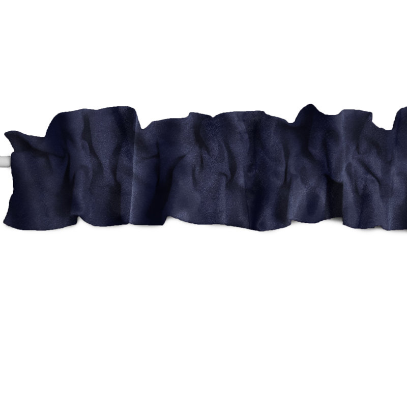 Tailored Window Valance, Navy, 120" W x 9" L