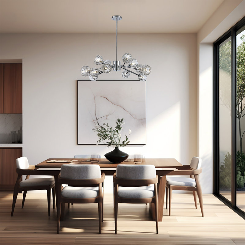 Quaseem Glass LED Flush Mount, Polished Chrome