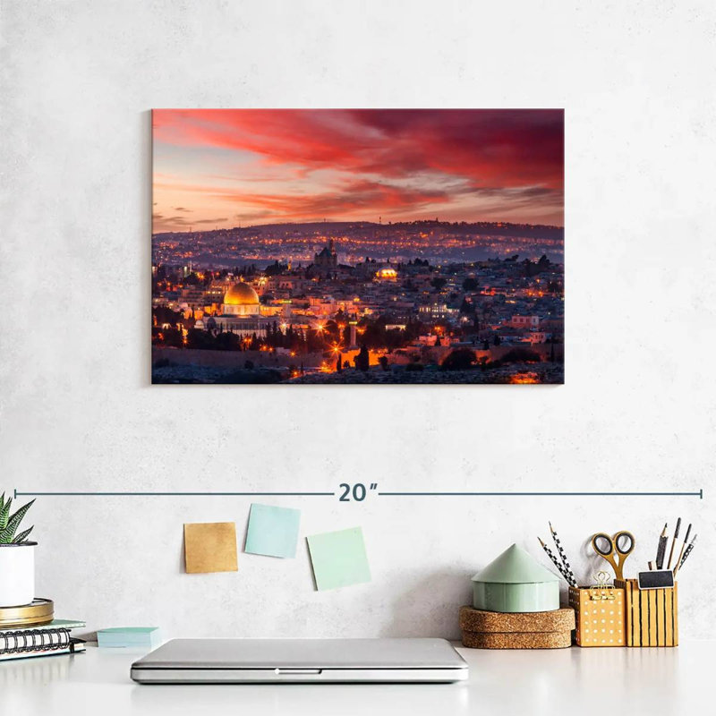 Hannes Jerusalem At Sunset, 8" H x 12" W