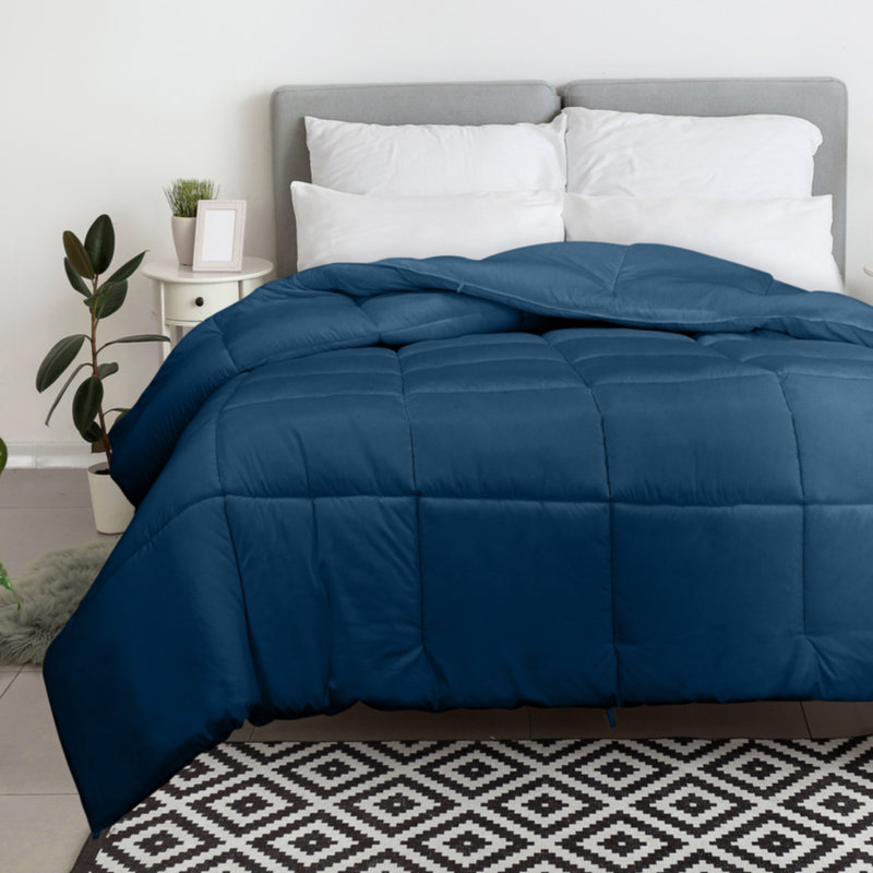 Édredon en microfibre , Bleu foncé, Édredon très grand