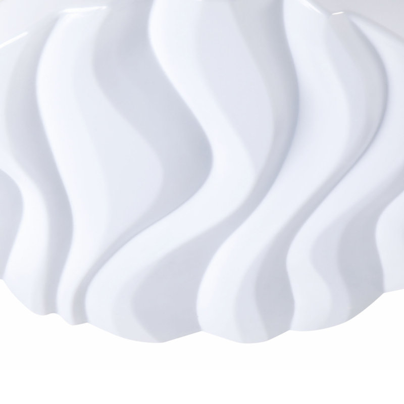 Jihane Acrylic LED Flush Mount, Off White, 7.5cm H x 65cm W x 65 cm D