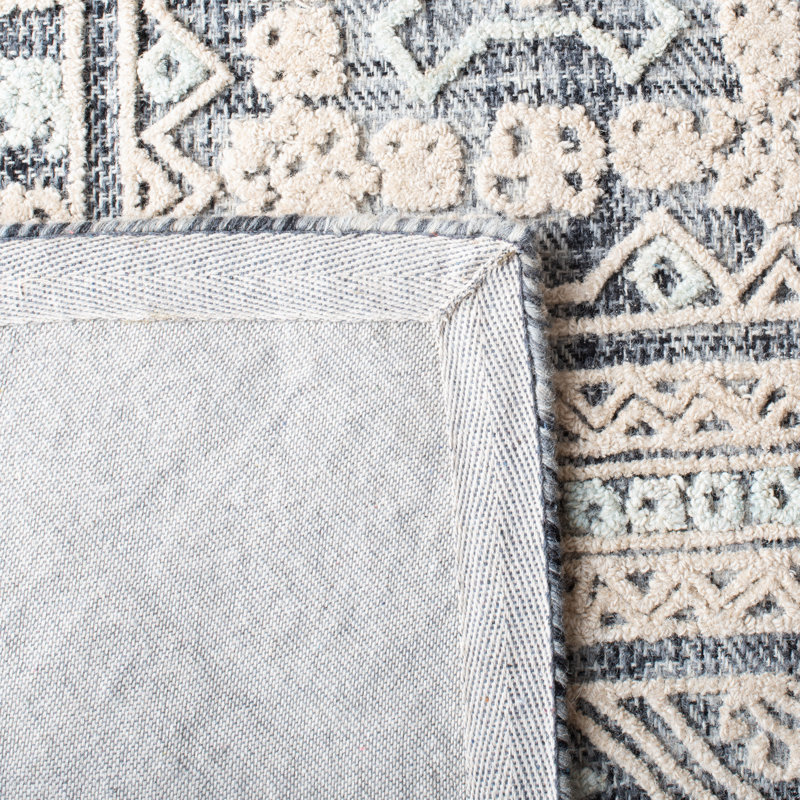 Hand Tufted Wool/Cotton Southwestern Rug in Beige/Gray, Rectangle 3' x 5'