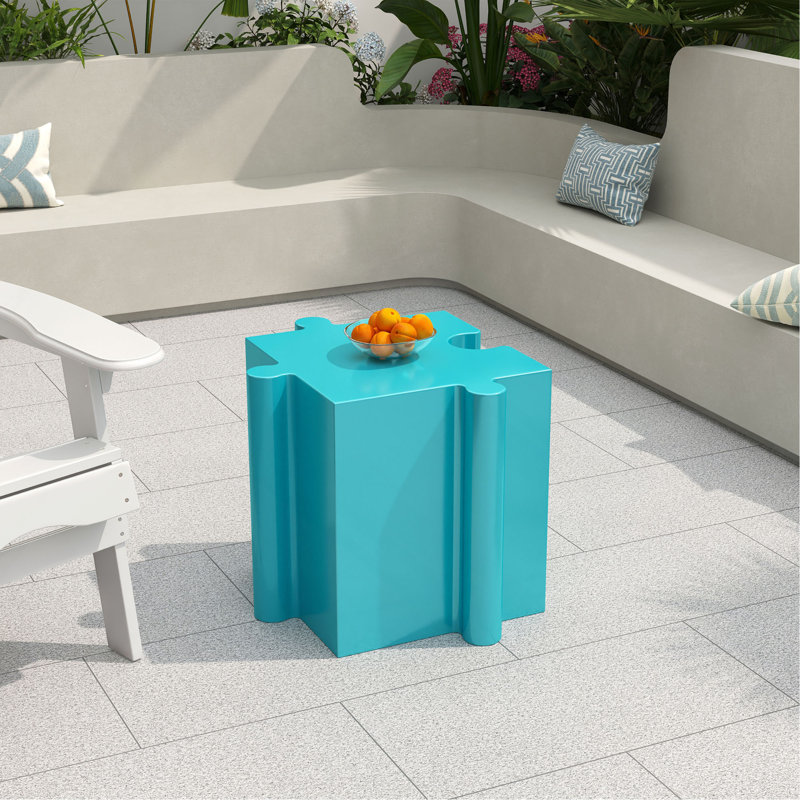 Table d'appoint casse-tête, table modulaire à bord convexe MGO, Bleu clair