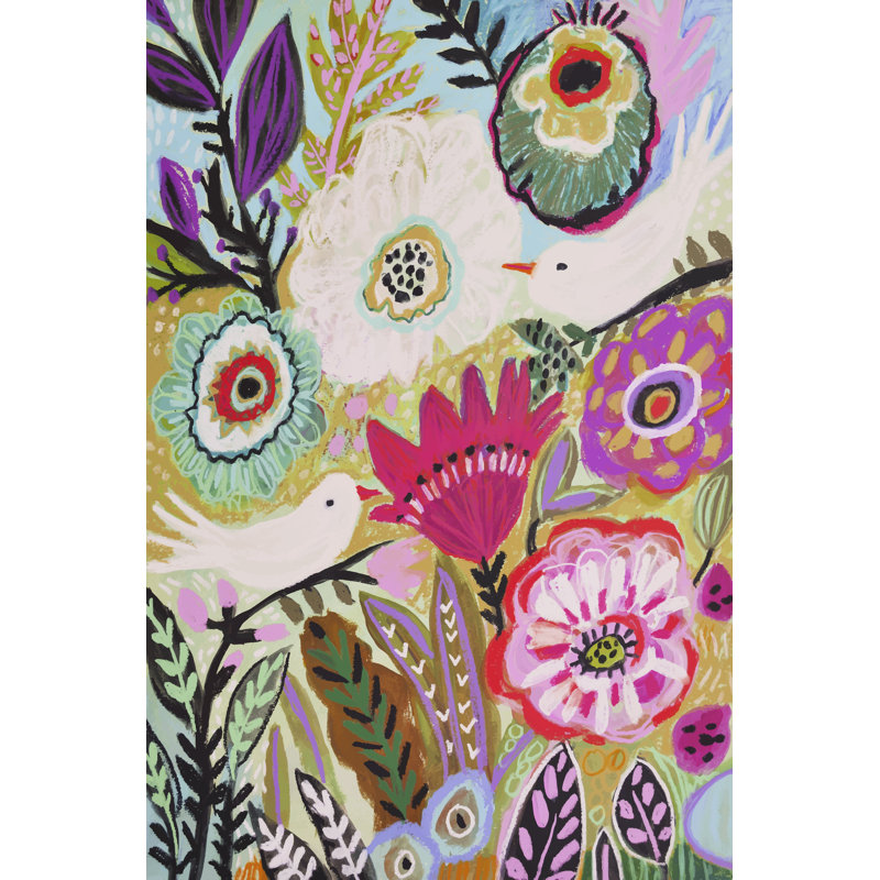 Garden Birds I by Karen Fields - Wrapped Canvas Painting, 46cm H x 30cm W x 3.8cm D