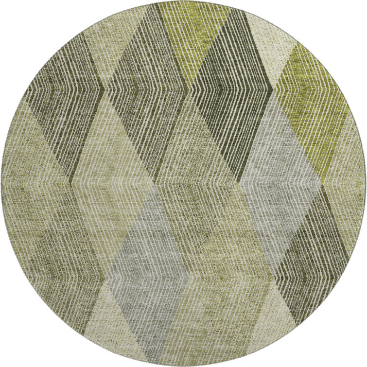 Premium Machine Washable Prisco Olive Rug