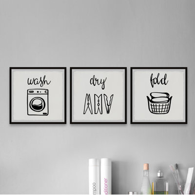 Do the Laundry 3 Piece Single Picture Frame Wall Art Set