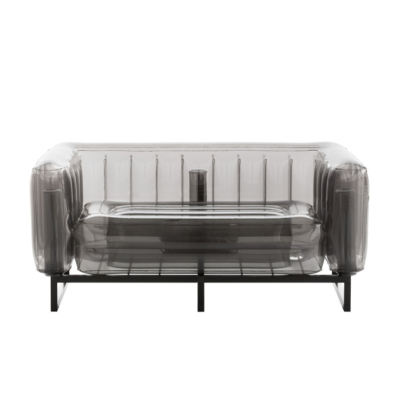 Yomi 151cm Wide Patio Sofa with Cushions, Black