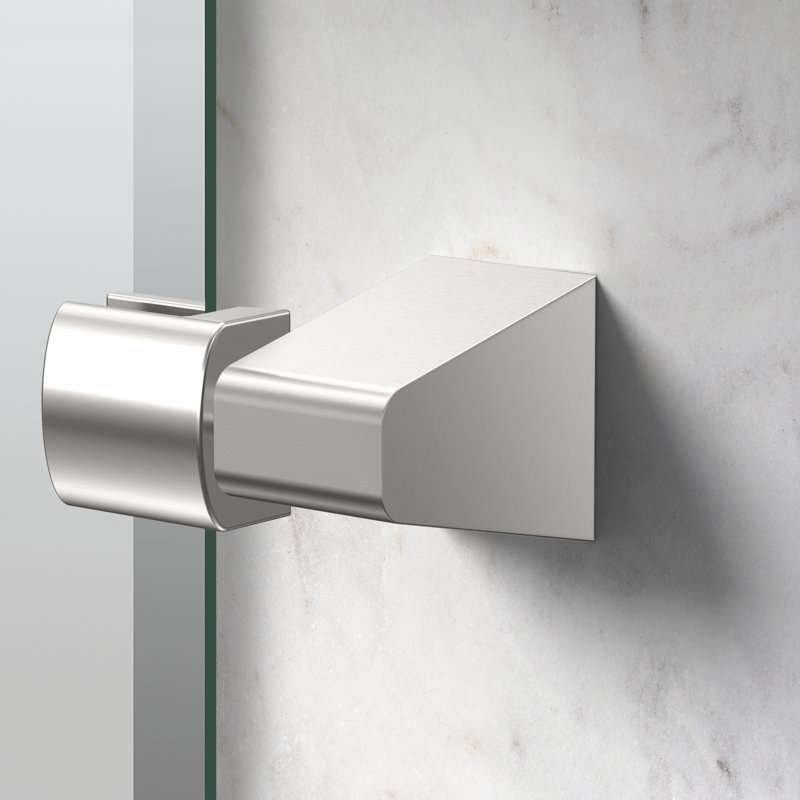 Miroir de salle de bain mural sans cadre A-Line | Miroir mural pivotant, 26,5 po x 22,13 po, Nickel satiné